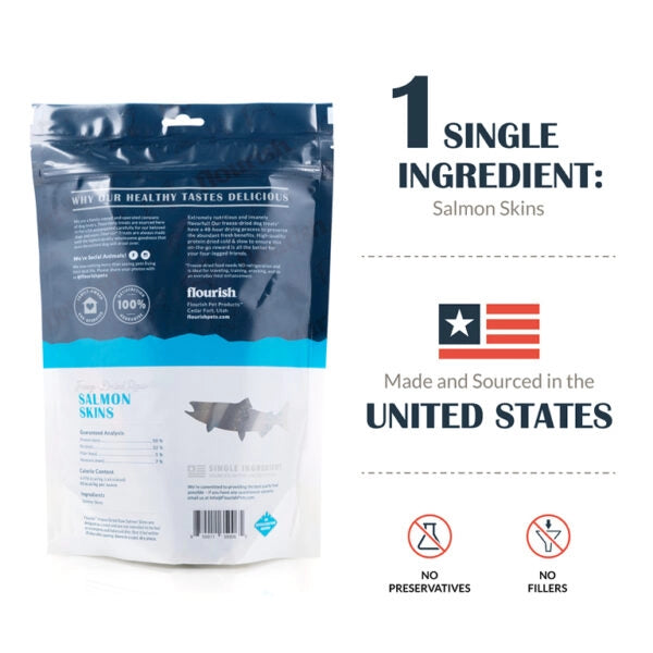 Freeze Dried Raw Salmon Skins - 5 Count