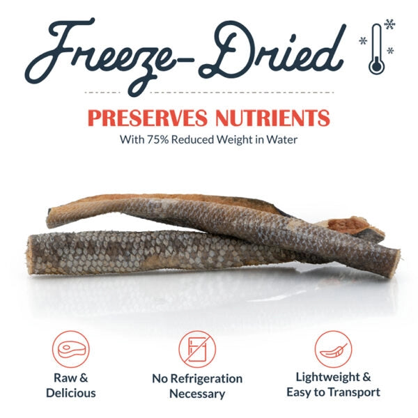Freeze Dried Raw Salmon Skins - 5 Count