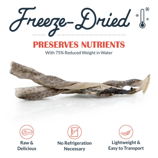 Freeze Dried Raw Cod Skins - 6 Count