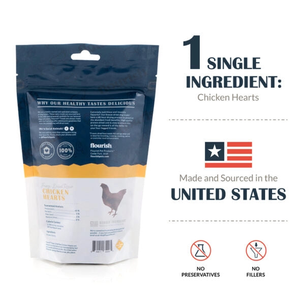 Freeze Dried Raw Chicken Hearts - 4.8oz