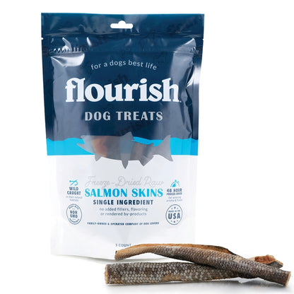 Freeze Dried Raw Salmon Skins - 5 Count