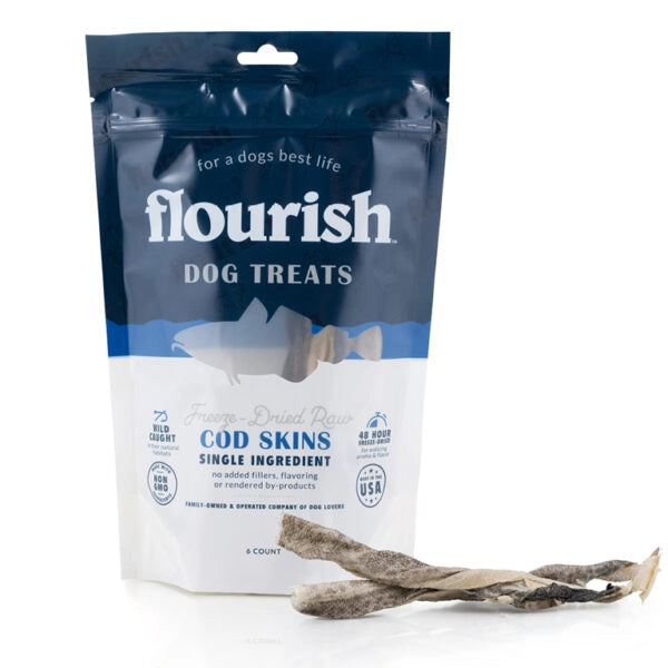 Freeze Dried Raw Cod Skins - 6 Count