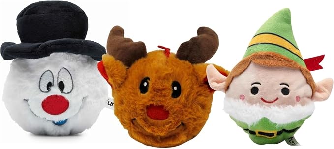 Reindeer, Elf and Snowman Dog Toys - 3 Pack